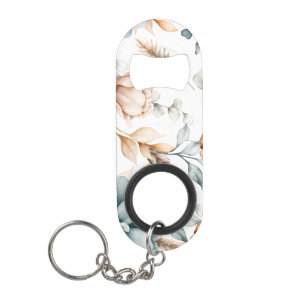 Beautiful floral seamless pattern with vintage keychain bottle opener