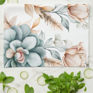 Beautiful floral seamless pattern with vintage kitchen towel