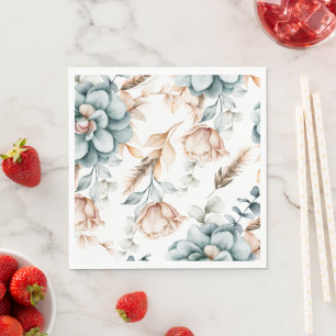Beautiful floral seamless pattern with vintage  napkins