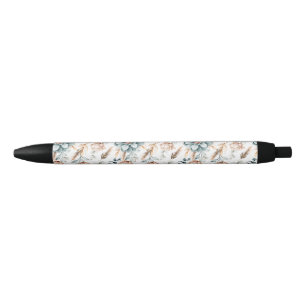 Beautiful floral seamless pattern with vintage pen