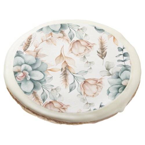 Beautiful floral seamless pattern with vintage  sugar cookie