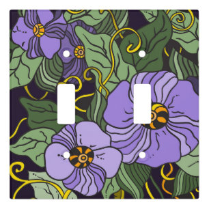 Beautiful Floral Sketch Double Switch Plate