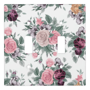 Beautiful Floral Sketch Double Switch Plate