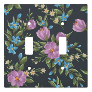 Beautiful Floral Sketch Double Switch Plate