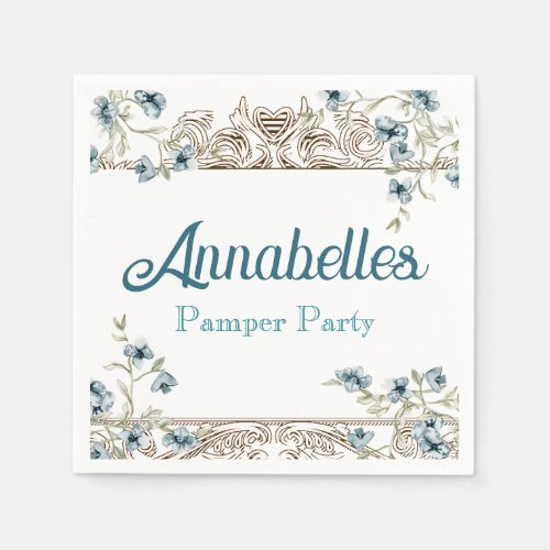 Beautiful Floral Spa Pamper Party Napkins