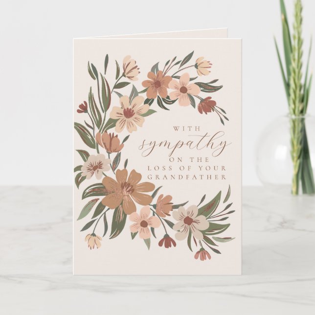 Beautiful floral spray Sympathy Loss of Grandpa Card (Front)