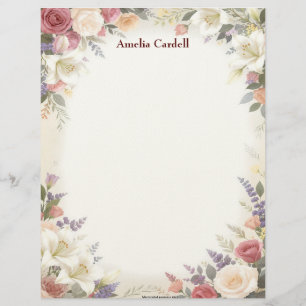 Beautiful Floral Sprays Stationery Paper