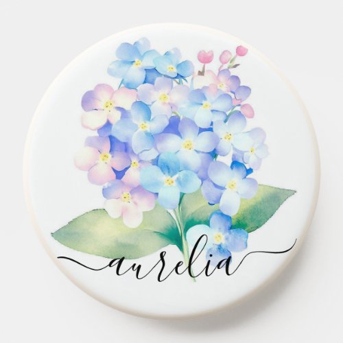 Beautiful Floral Summer Forget_Me_Nots Lilac Blue PopSocket
