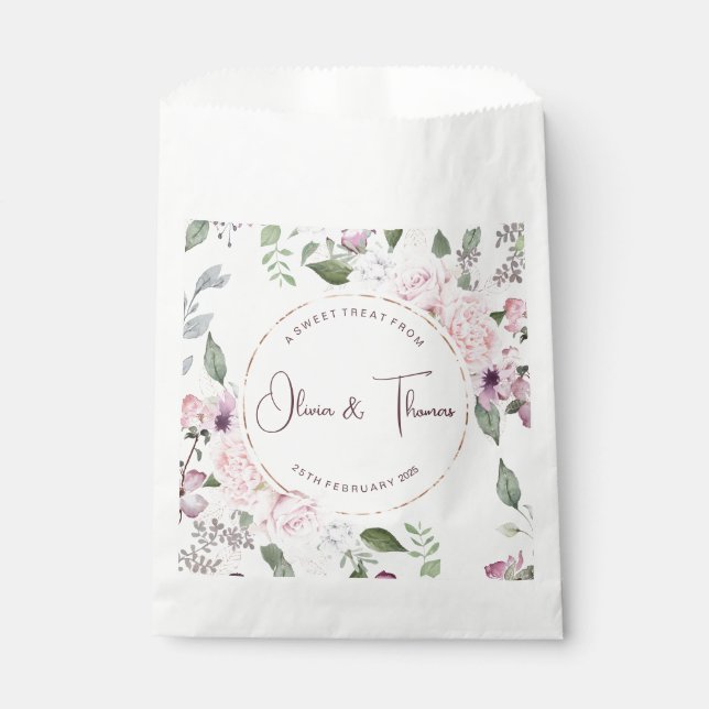 Beautiful Floral Sweet Treat Favor Bags (Front)