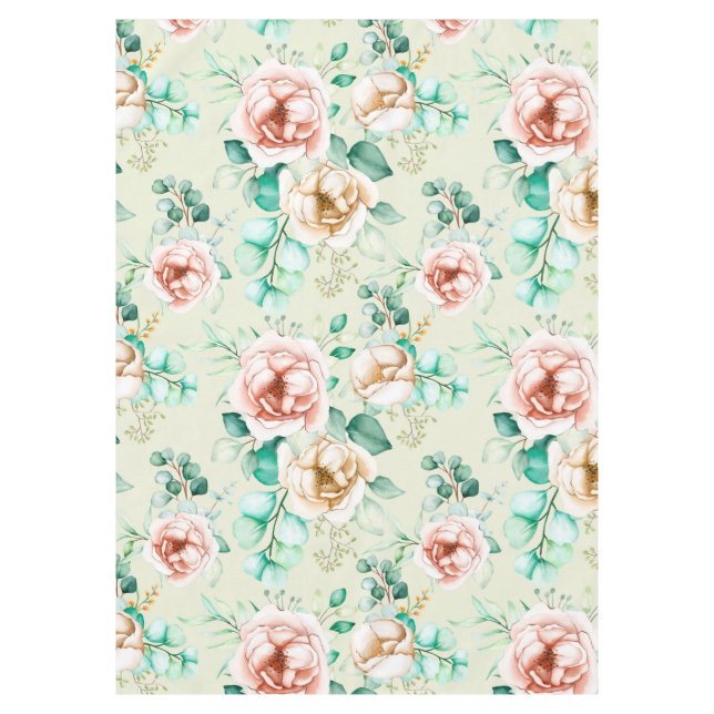 Beautiful Floral Tablecloth (Front)