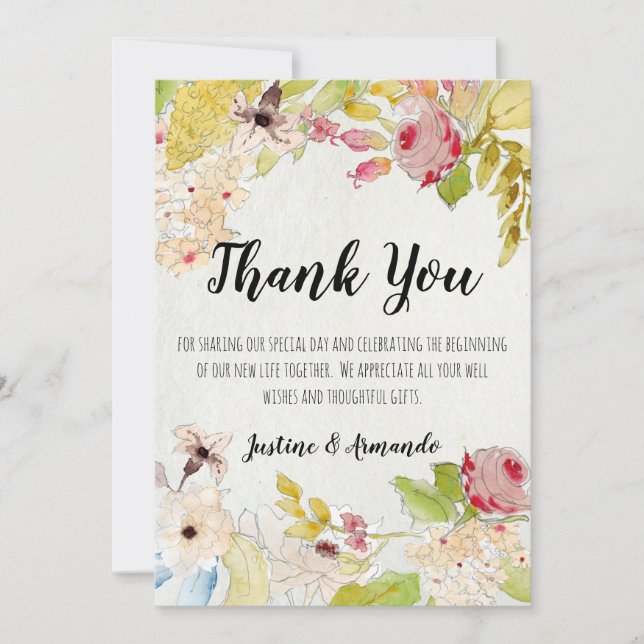 BEAUTIFUL FLORAL THANK YOU CARD (Front)