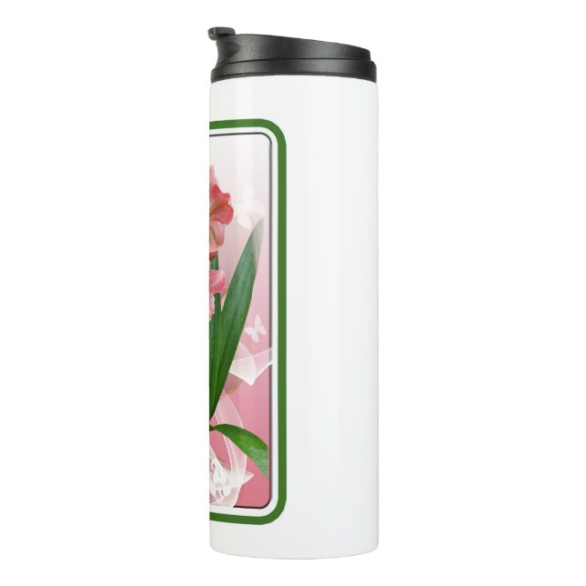 Beautiful Floral Themed Amaryllis Thermal Tumbler (Rotated Right)