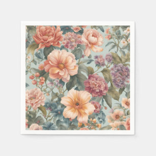 Beautiful Floral Vintage Flower Painting Napkins