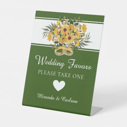 Beautiful Floral w Rings Wedding Favor Table Sign