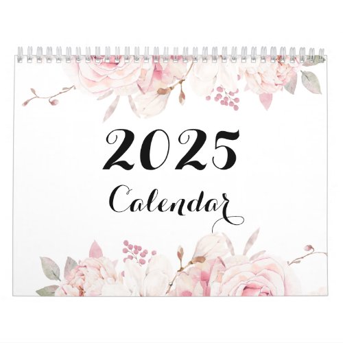 Beautiful Floral Wall Calendar 2025