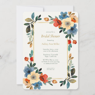 Beautiful Floral Watercolor Bridal Shower Invitation