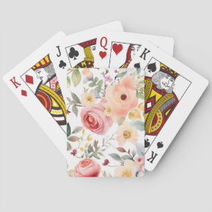 Beautiful Floral Watercolor Classic Playing Cards