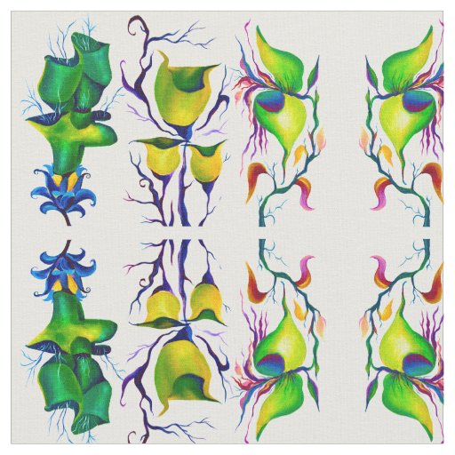 Beautiful Floral Watercolor  Green Colors Fabric