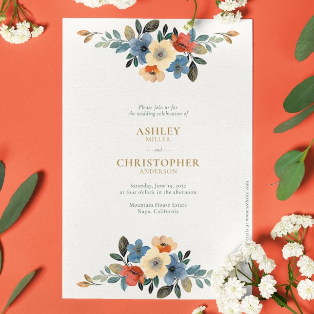 Beautiful Floral Watercolor Wedding Invitation (Creator Uploaded)