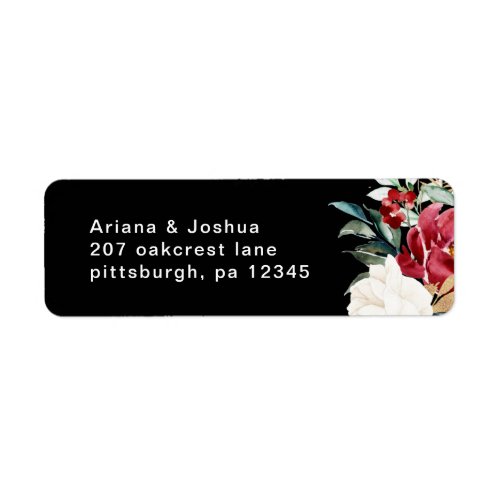 Beautiful Floral Wedding Return Address Label