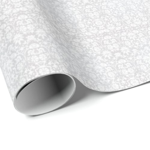 Beautiful Floral White Damask Design Wrapping Paper