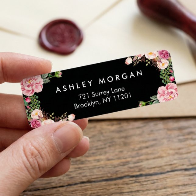 Beautiful Floral Wrap Classy Black White Label (Creator Uploaded)