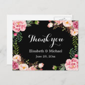 Beautiful Floral Wreath Wrap - Thank You Postcard (Front/Back)