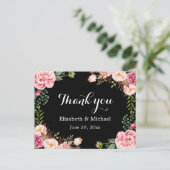 Beautiful Floral Wreath Wrap - Thank You Postcard (Standing Front)