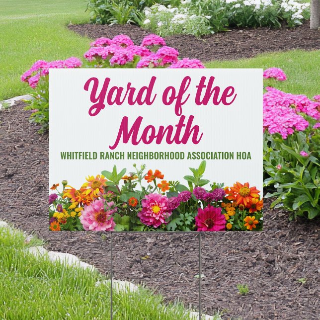 Beautiful Floral Yard of the Month Custom Garden Sign (Creator Uploaded)