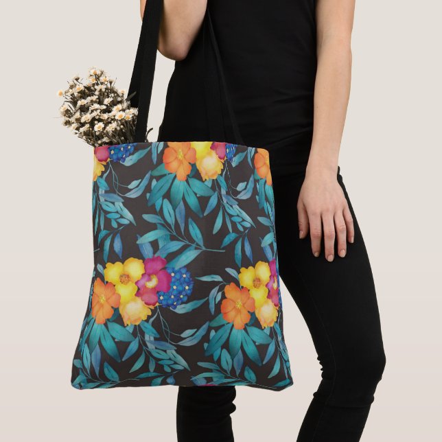Beautiful Florals Tote Bag (Close Up)