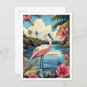 Beautiful Florida USA Vintage Illustration Travel Postcard
