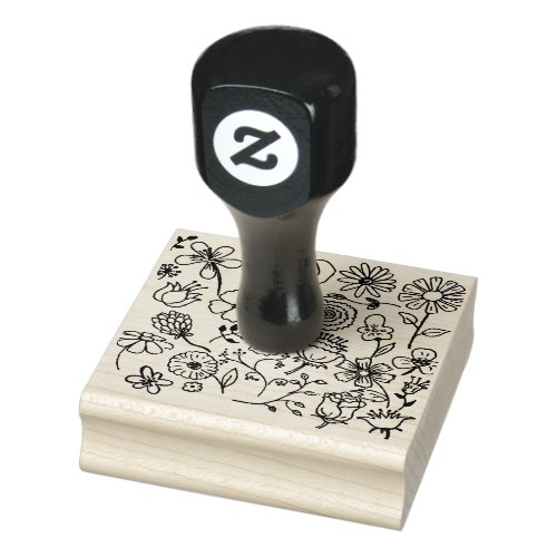 beautiful flower and different design rubber stamp
