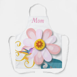 Beautiful flower and Humming bird Mother's Day Apron