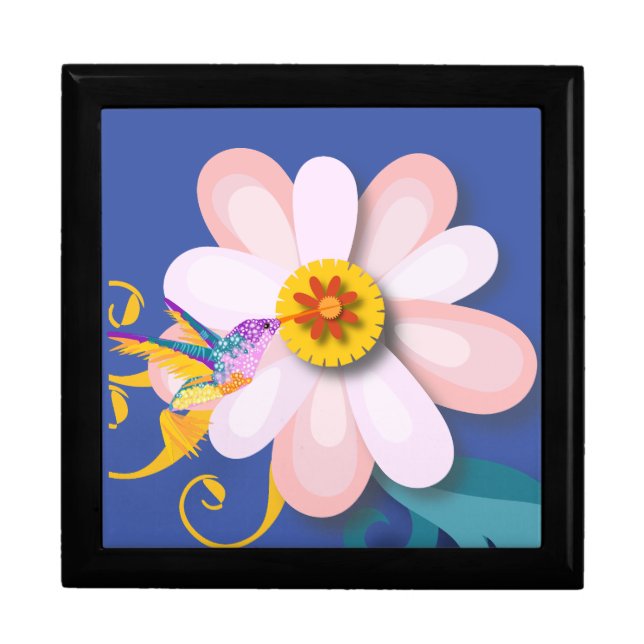 Beautiful flower and Humming bird Mother's Day Gift Box (Front)