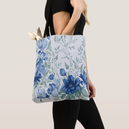 beautiful Flower and Leaf Watercolor pattern  Tote Bag