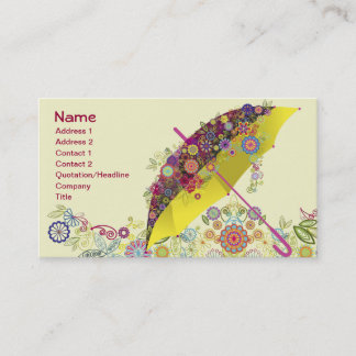 Beautiful Flower & Bird Umbrella/Parasol Business Card