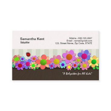 Beautiful Flower Box Garden Babysitter Business Card Beautiful Flower Box Garden Babysitter Business Card