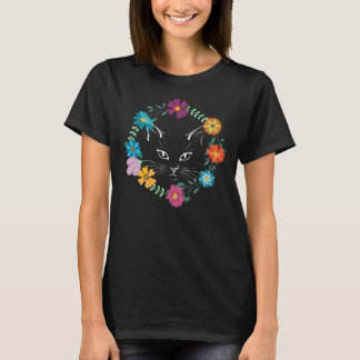 Beautiful Flower Cat T-Shirt