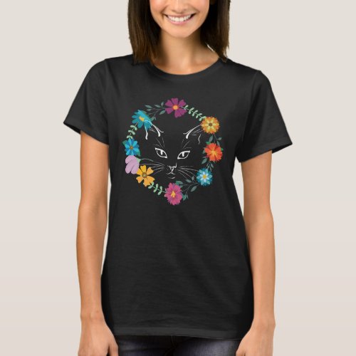 Beautiful Flower Cat T_Shirt