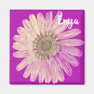 Beautiful Flower custom Name Magnet