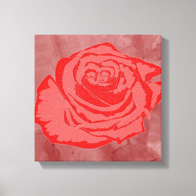 Beautiful Flower Design Rose No. 2 Canvas Print (Front)