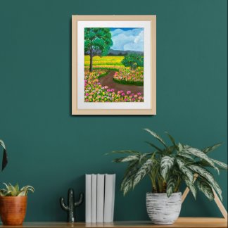 Beautiful Flower Field Framed Art