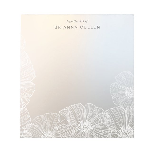 Beautiful Flower Floral Personalized Notepad (Front)