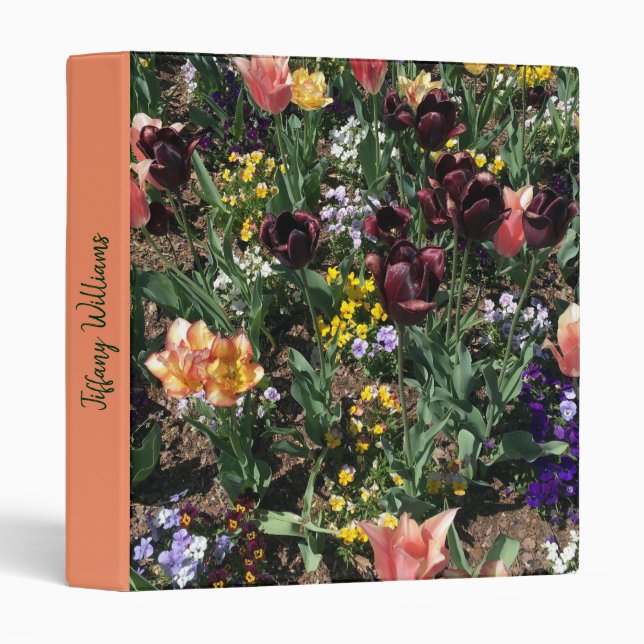 Beautiful Flower Garden 3 Ring Binder (Front/Spine)