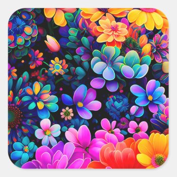 Beautiful Flower Garden Square Sticker by AutumnRoseMDS at Zazzle