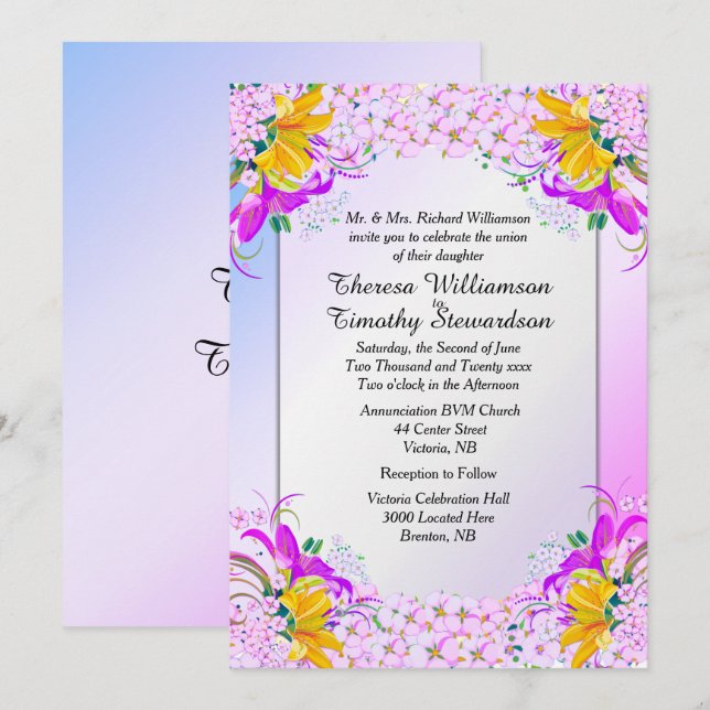 Beautiful Flower Garden Wedding Invitation (Front/Back)