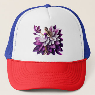 Beautiful flower girl trucker hat