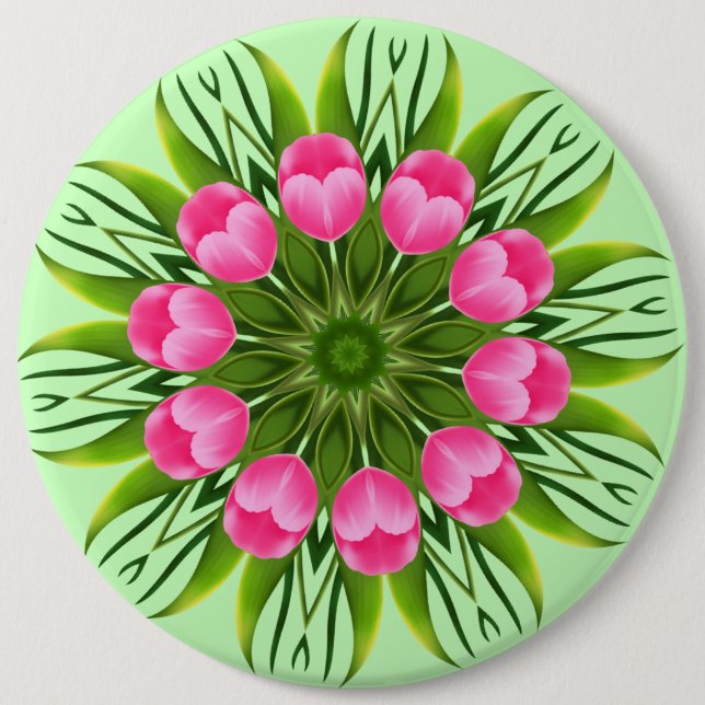 Beautiful Flower Mandala Design-79358 Button (Front)