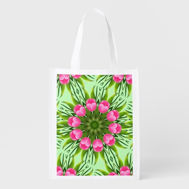 Beautiful Flower Mandala Design-79358 Grocery Bag (Front)