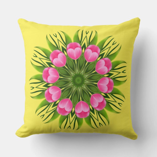 Beautiful Flower Mandala Design-79358 Throw Pillow (Front)